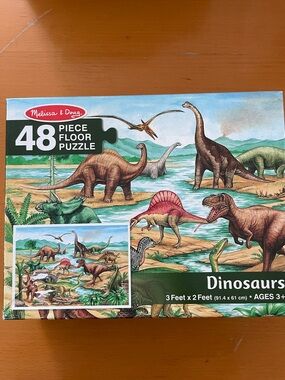 Melissa & Doug Multicolor Dinosaur Floor Puzzle - Green Prominent Artwork